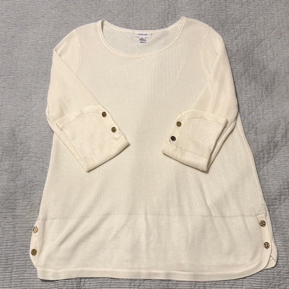 Calvin Klein Ivory Knit Sweater